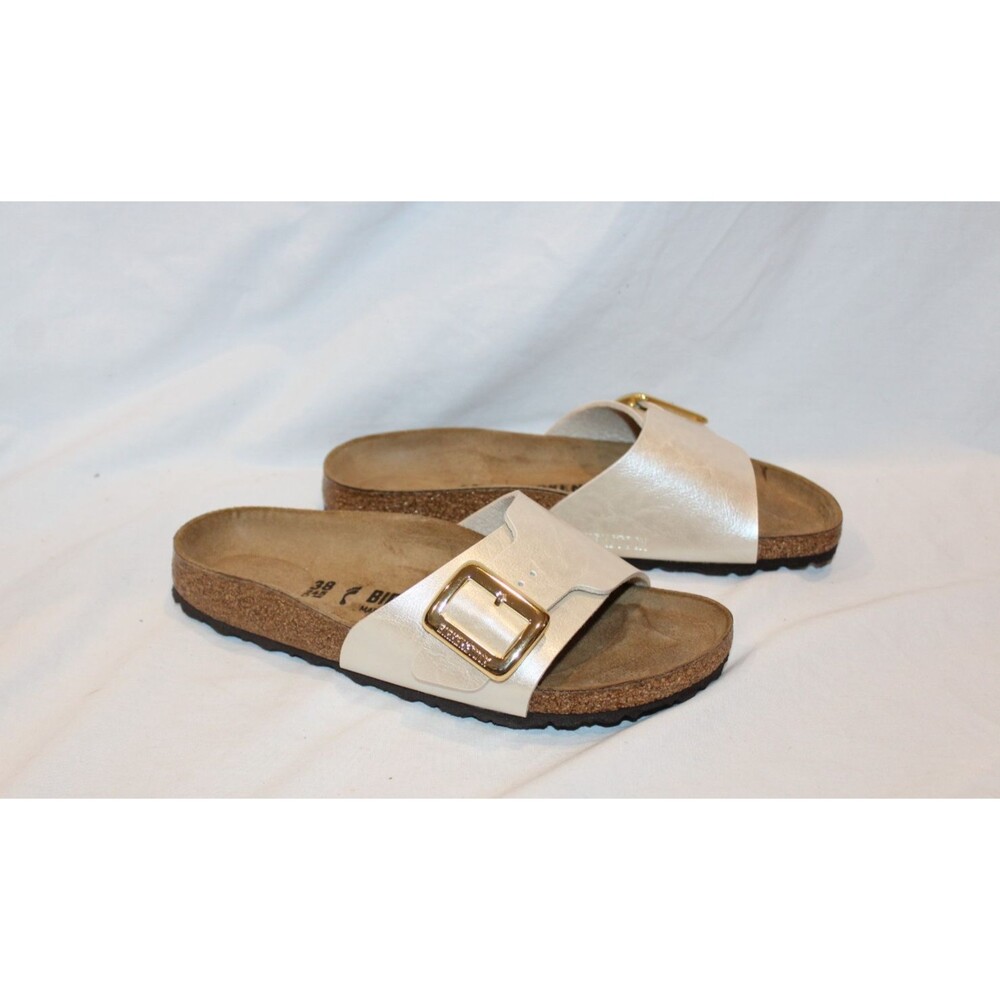 Birkenstock Women Catalina Cushion Leather Sandals Graceful Pearl White EU 38 N